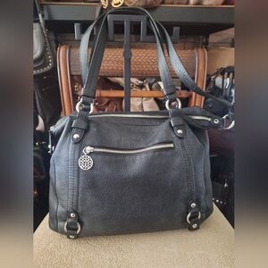 Coach - Alexandra Black Satchel with Pull Tag